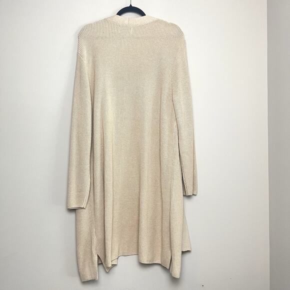 Old Navy Beige Cozy Knit Open Front Fall Duster Cardigan Minimalist Women's 3X - Picture 6 of 7